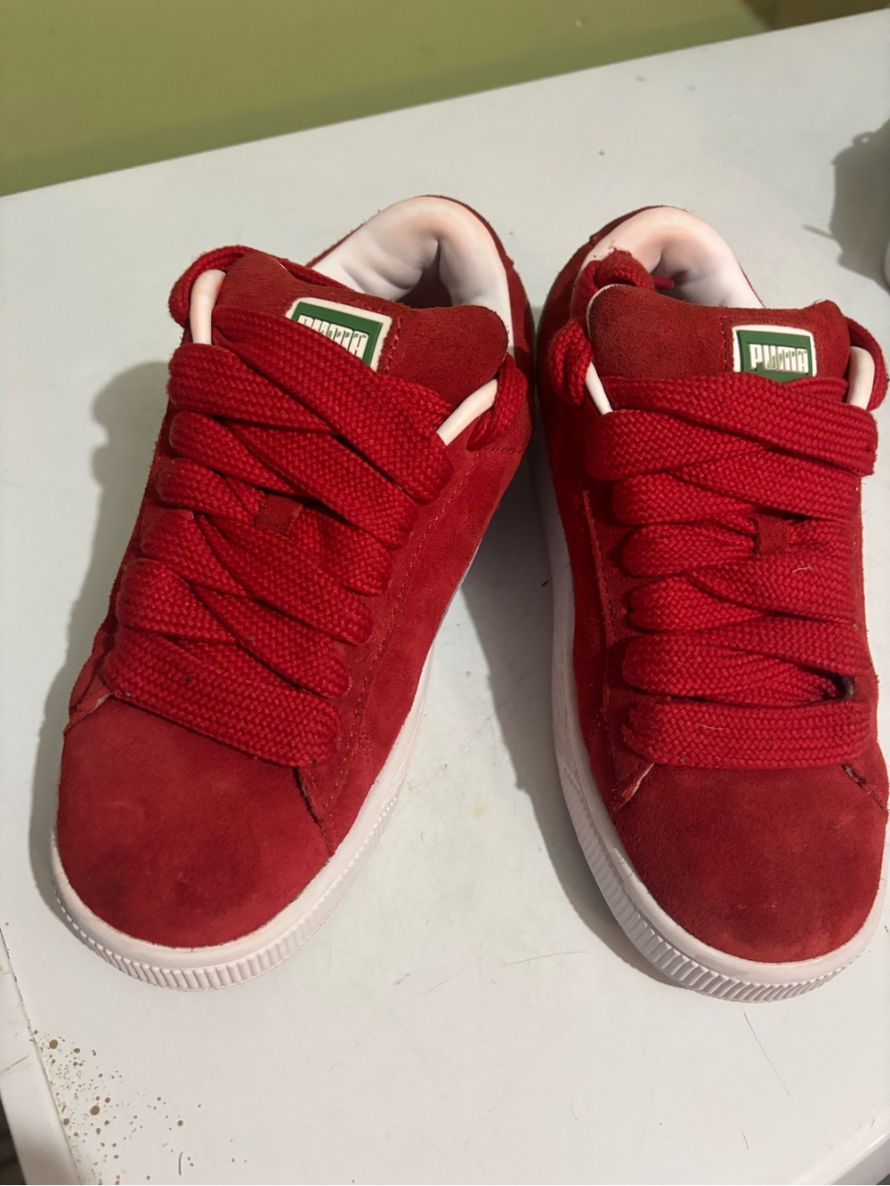 Puma Kids' Red Suede Low-Top Sneakers - Picture 3 of 6